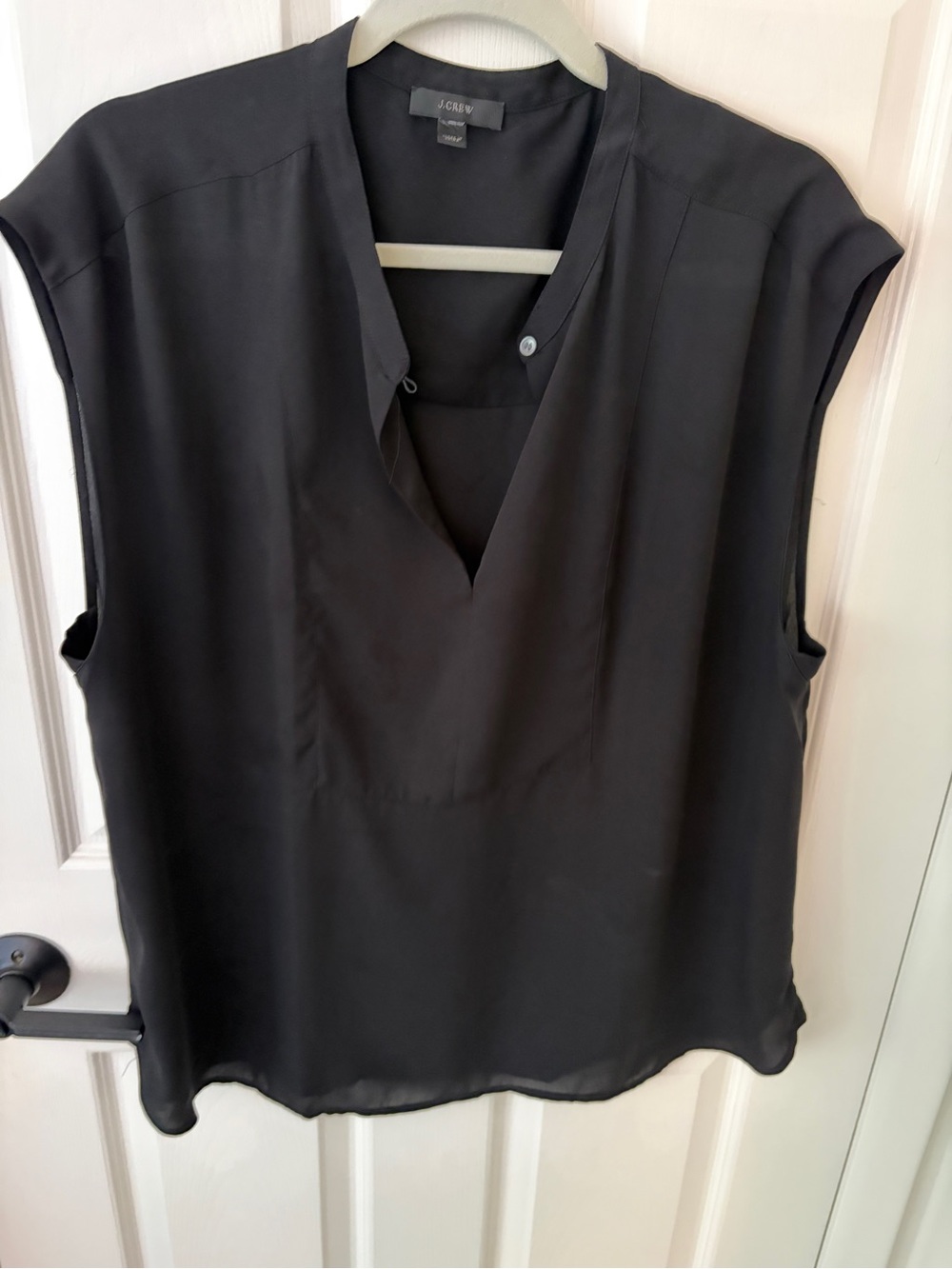 J. Crew Black Sleeveless Chiffon Blouse